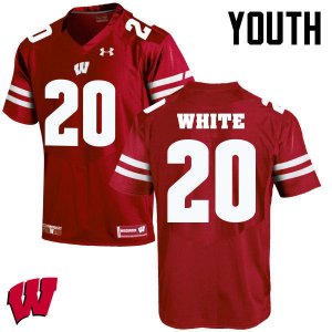 Youth Wisconsin Badgers NCAA #20 James White Red Authentic Under Armour Stitched College Football Jersey ZV31L80OR